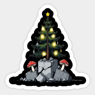 Post Apocalyptic Christmas Tree T-Shirt | Cozy End Of World Holiday Aesthetic Sticker